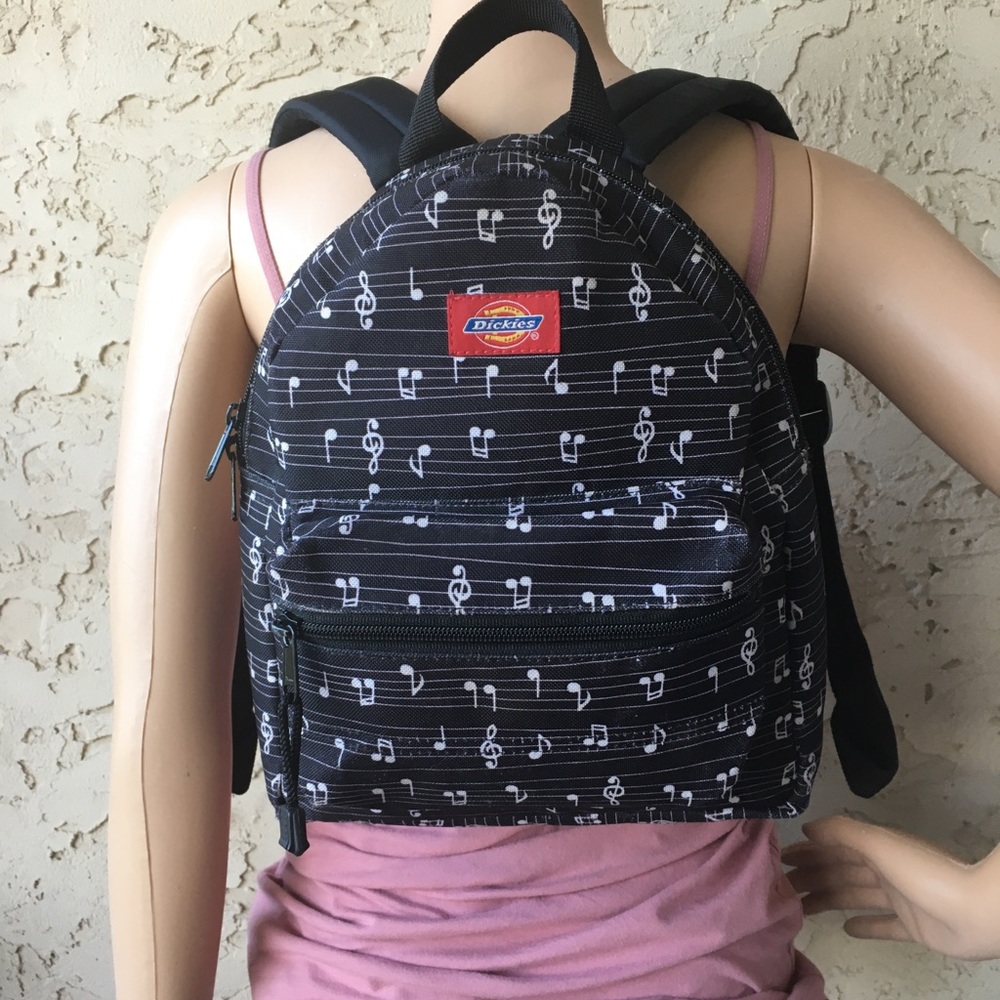 Dickies Mini Backpack Black w/ White Music Notes